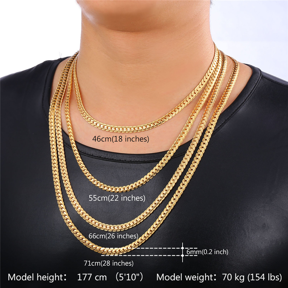 arrawana77 Men's Chain Gold 22K 23K 24K Thai Baht Yellow Gold Plated  Necklace 26